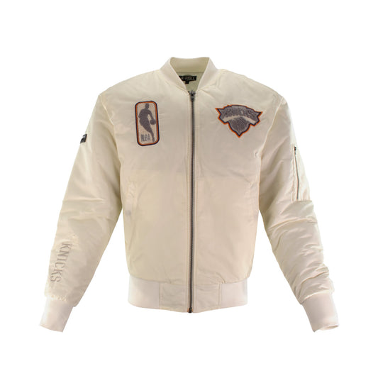 Knicks Shadow Coaches Flight Jacket - Cream