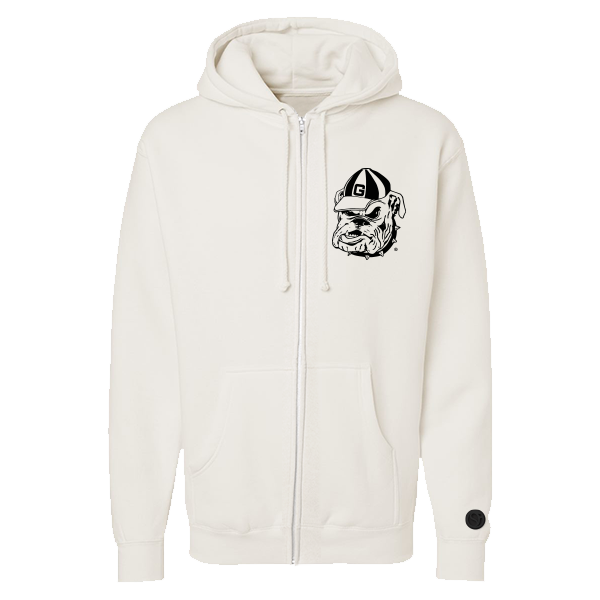 Georgia Bulldogs Bone Chenille Zip Hoodie