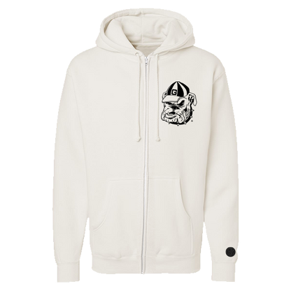 Georgia Bulldogs Bone Chenille Zip Hoodie