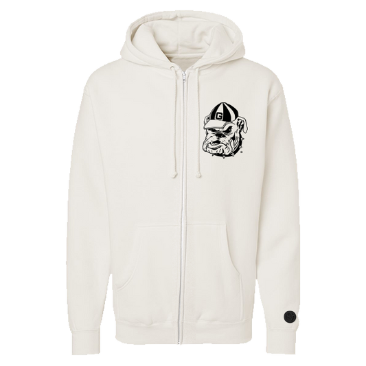 Georgia Bulldogs Bone Chenille Zip Hoodie