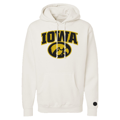 Iowa Hawkeyes Bone Chenille Pullover Hoodie