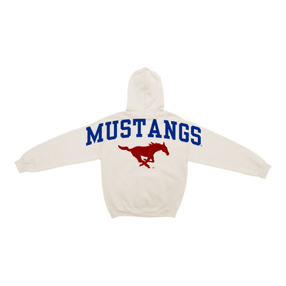 SMU Mustangs Bone Chenille Pullover Hoodie