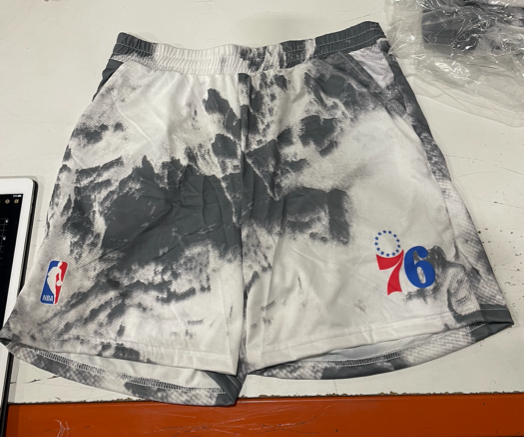 Sublimated Splatter Shorts - 76ERS - GRAY