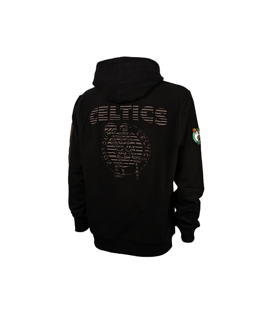 Puff Print Sliced Team Name and Logo Hoodie - CELTICS - BLK