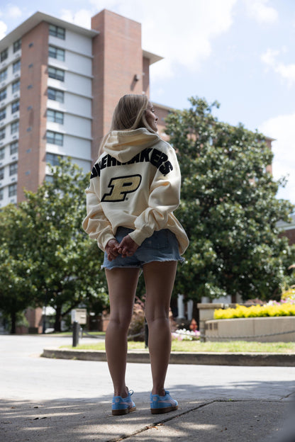 Purdue Boilermakers Bone Chenille Pullover Hoodie