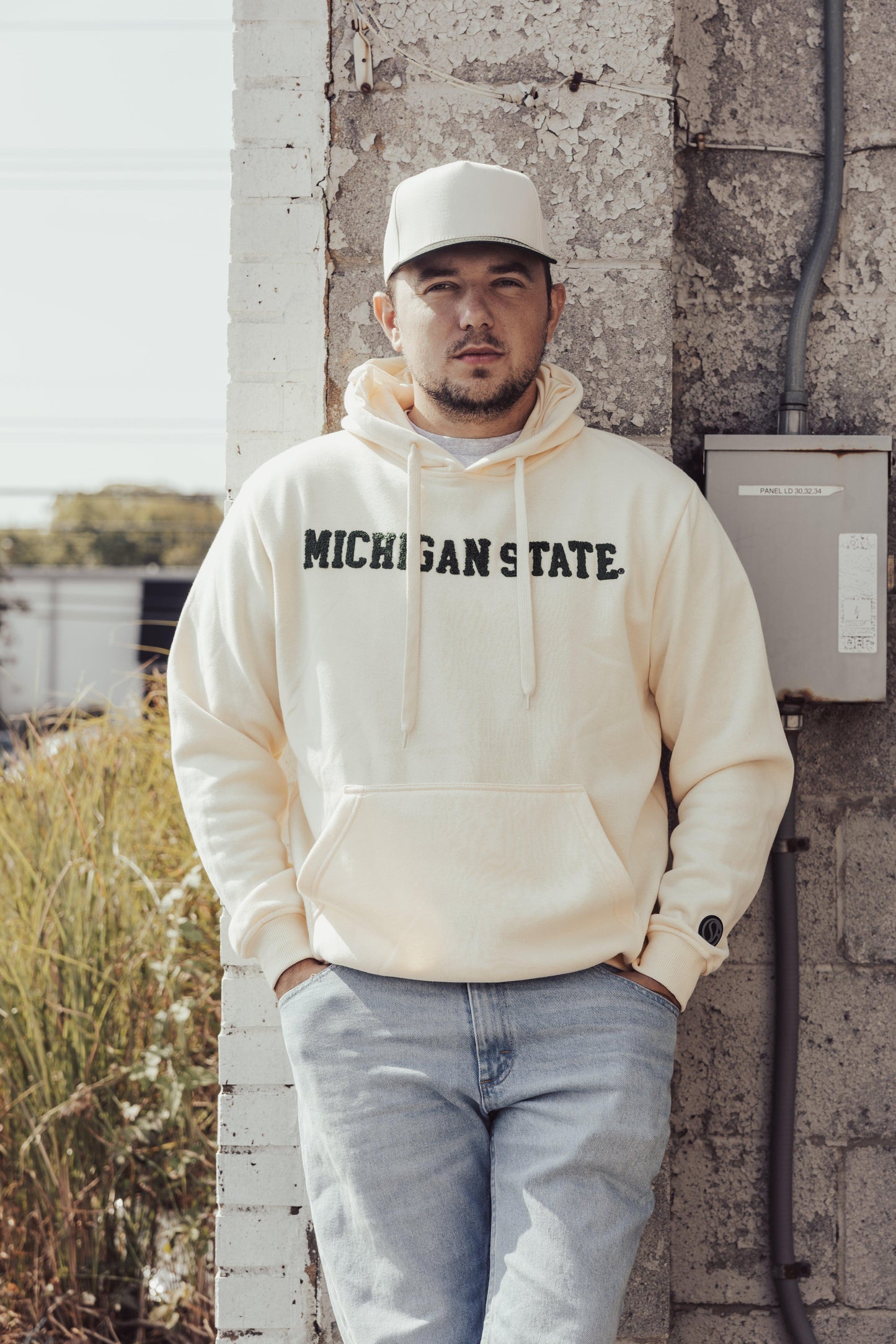 Michigan State Spartans Bone Chenille Pullover Hoodie